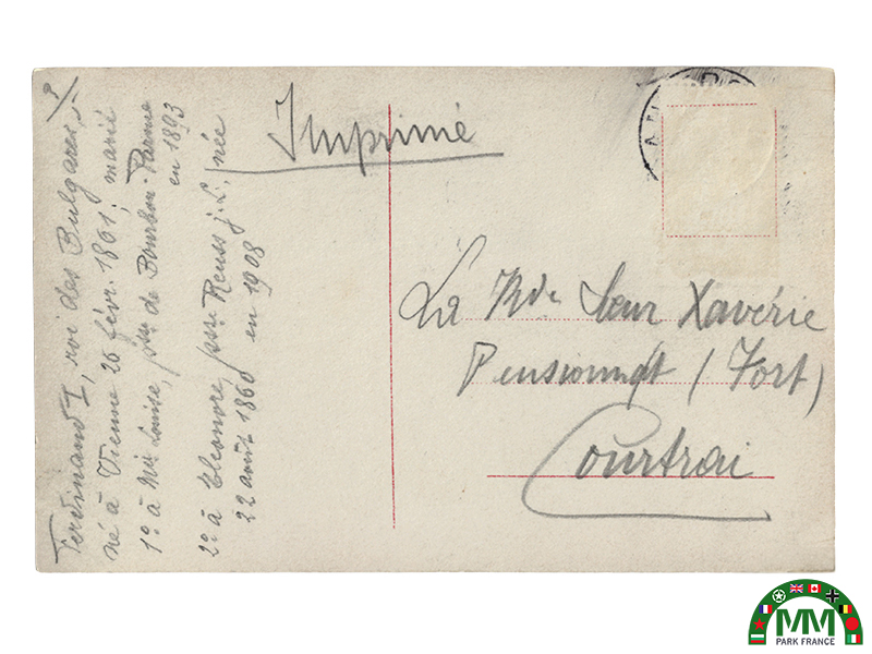 Пощенска картичка reine Eléonore et tsar Ferdinand 1er de Bulgarie